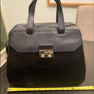 Navy Calf Hair/Leather Kate Spade Tote Satchel